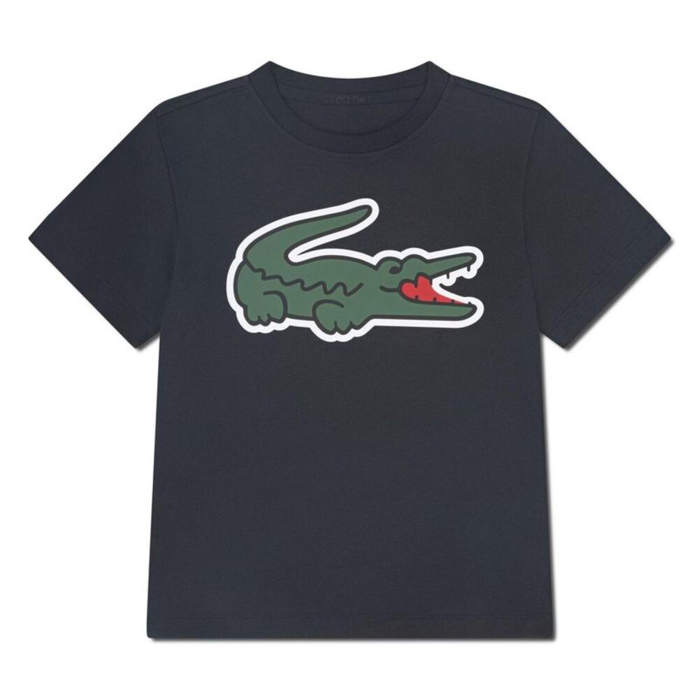 Lacoste Childrens/Kids Big Logo Cotton Blend T-Shirt / Black